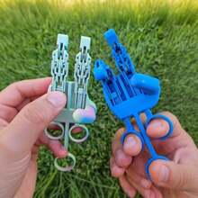 3D Printed Overdesigned Mechanical Stress Relief Hand Control This Hand By Pulling The Ring, And You'll Be Amazed At How Strong Its Grip Is! Grabbing Any Household Item (Or Even A Person) Is Endlessly Fun - Multicolor - View 1