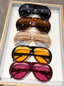 1-4 Pairs Women's Plastic Leopard Print Aviator Tinted Lens Fashion Glasses, Retro-Modern Design, Fashionable Accessory Suitable For Street Photography, Outfits, Vacation, Travel And More - Multicolor - View 14