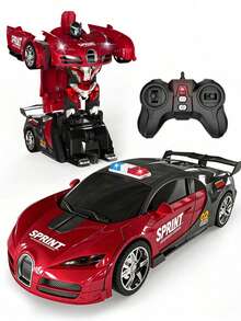 1pc Transformable Remote Control Car, One-Key Transformation Robot, Multi-Function Remote Control Stunt Car Transformer Toy, 2.4GHz Anti-Interference 1:18 Scale Remote Control Transforming Car, 360° Rotating Drifting Transformation Robot Toy, Suitable For 3-12 Years Old Boys And Girls, Great Gift For New Year, Halloween, Easter, Christmas, Birthday - Multicolor - View 7