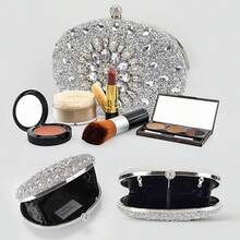 Women's Clutch Bag For Parties, Silver Glitter, Handbag, Wedding - Y1007 - View 3