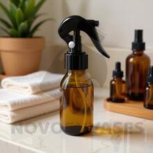 TendenciaFrasco Botella 100 Ml Vidrio Atomizador Spray Ambar 4 Pack MarrónCalidad premium - Marrón - Ver 4