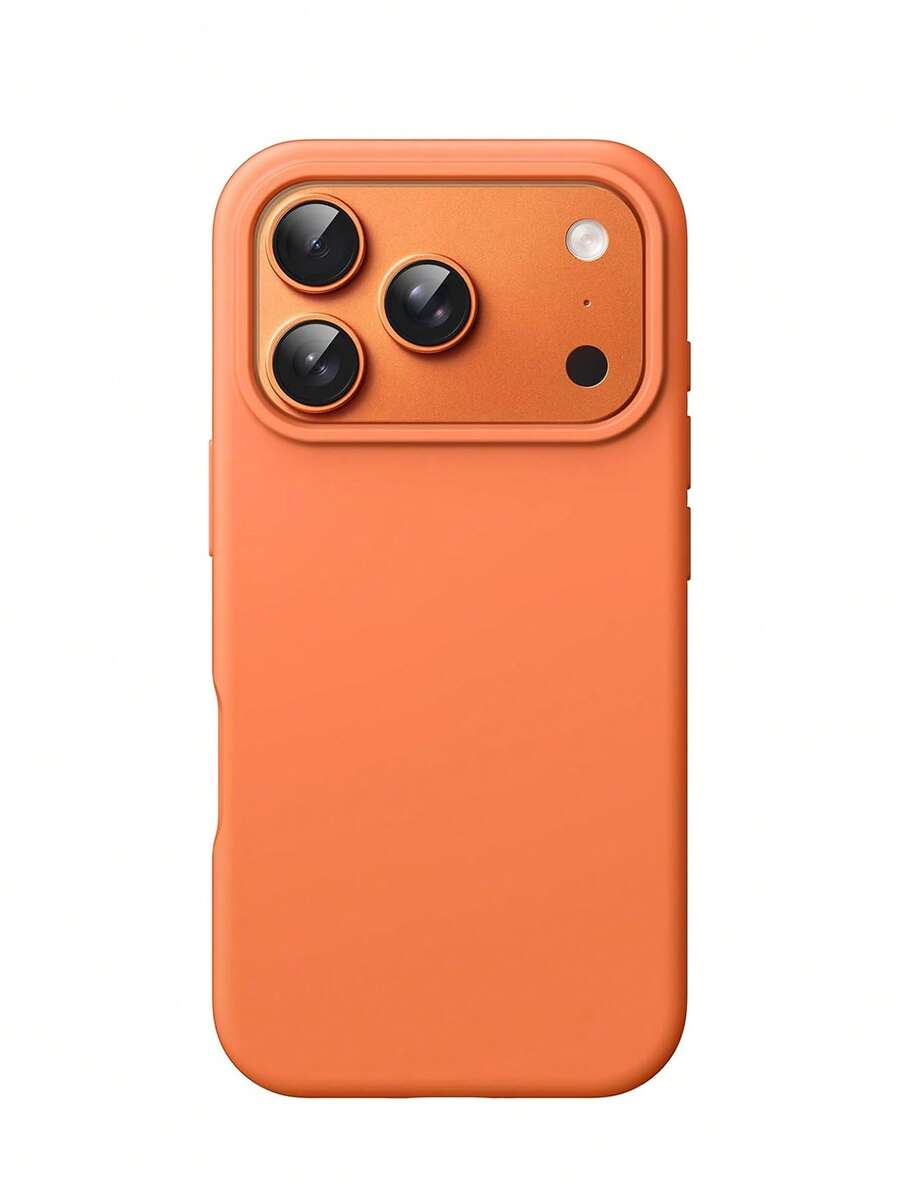 2.0mm Thick Liquid Silicone Phone Case, Compatible With IPhone 17/17Pro/17ProMax, 16/16Pro/16ProMax, 15/15Pro/15ProMax, 14, 13, 12, 11Pro Max Series, Full Body Phone Protective Cover - Orange - View 1