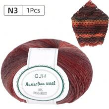 Luxury Worsted Rainbow Soft Icelandic Yarn, Wool Gradient Multi Color Yarn For Knitting/Crochet Total Length 180m (196yds, 50g) - N4-1PCS - Xem 10