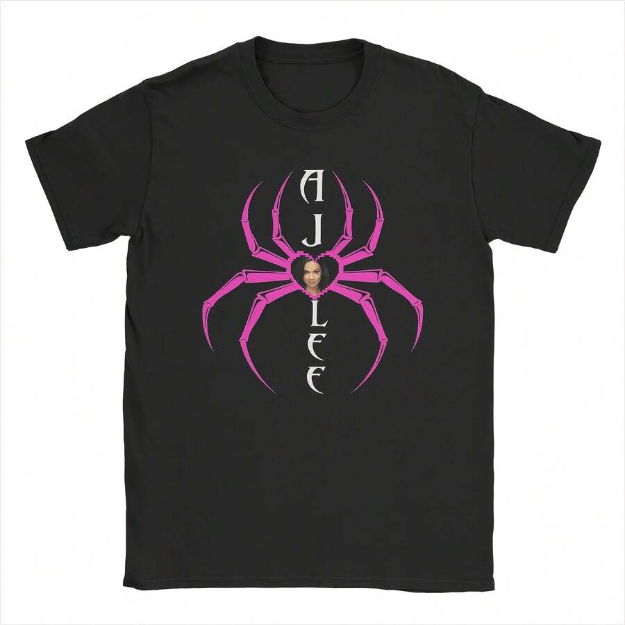 Men's Spider Web T Shirts Pure Cotton Clothes Novelty Short Sleeve Round Neck Tee Shirt Graphic Printed T-Shirts - Negro - Ver 1