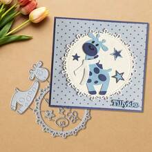 Creative Giraffe Metal Cutting Dies, DIY Scrapbooking Album And Embossing Stencil, Greeting Card Making Tool, Card Paper Cutting Crafts ,Gift Card Making Template Die Cuts.