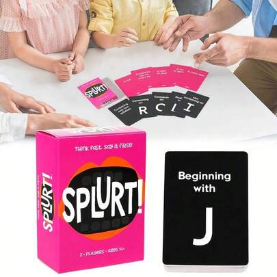 Splurt! Bang Bang Bang! - Boxed Portable Party Card Game - Fast. Speak Out! Let's Start From There! Multi-Player Fast-Paced Party Card Game - Improve Reaction Speed And Vocabulary Through Creative Combination Challenges, Exquisite Gift, Suitable For Family Gatherings, Entertainment Games, Game Gifts, Card Games, Party Board Games, Interactive Games, Leisure Games, Portable Cards, Friends Gathering Board Games, Holiday Travel Entertainment Games