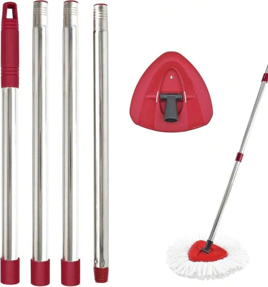 Mop Handle For Ocedar, Mop Handle For O Cedar, Spin Mop Replacement Handle For O Cedar, 4-Section Spin Mop Handles And Base For Ocedar, 30" To 58" Mop Stick Pole Handle And Base For Ocedar Spin Mop - ColorA - 查看 1