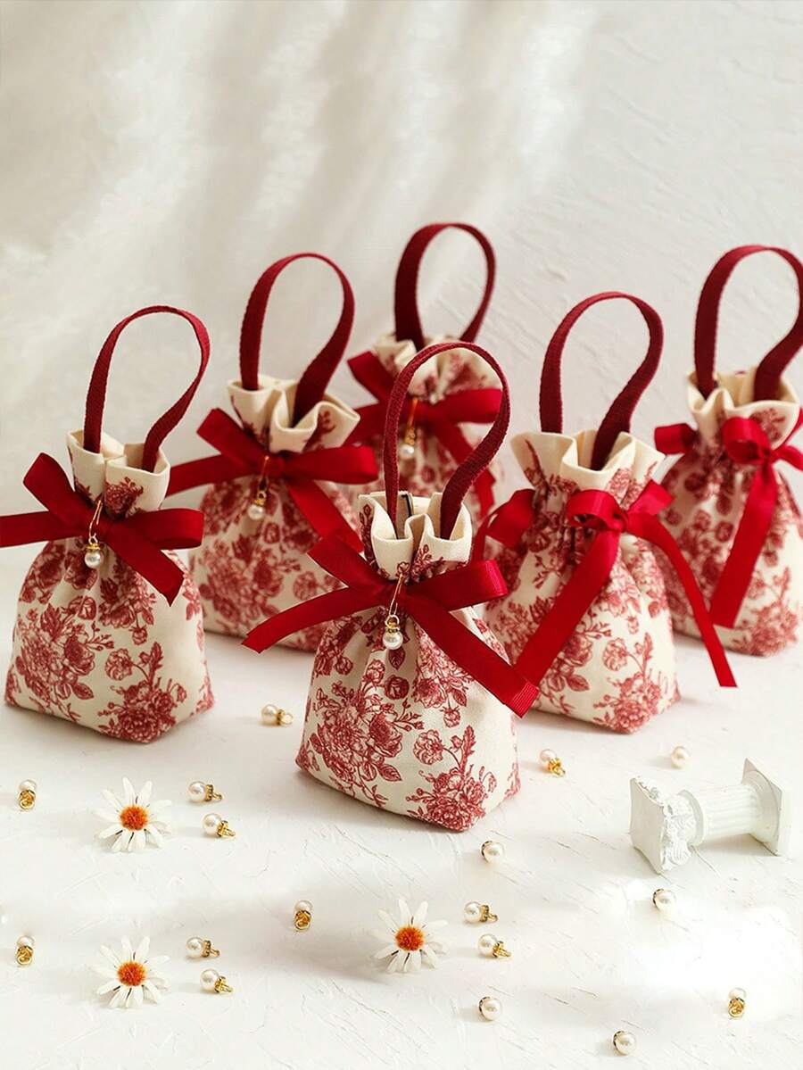 Chinese Style High-End Wedding Favor Gift Box, Wedding Candy Box Bag, Handheld Candy Bag, Engagement Return Gift Candy Bag, Candy Cloth Bag, Party Gift Packaging Bag, Birthday Party Gift Packaging Bag, Party Favor Candy Packaging Bag, Chinese Wedding Favor Candy Box, Birthday Party Gift Packaging Bag, Accessory Tie Bag, Jewelry Storage Bag, Valentine's Day Gift Bag, Women's Day Gift Packaging Bag - Multicolor - View 1