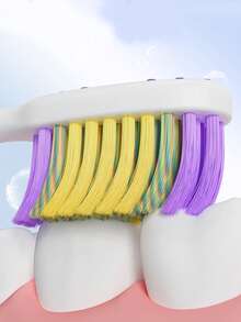 Szczoteczka do zębów dla dorosłych, średniej miękkości, w kształcie piłki baseballowej, głęboko czyszcząca, podwójna skuteczność, wysokiej jakości szczoteczka do zębów dla dorosłych mężczyzn, usuwająca plamy - Wielokolorowe - Zobacz 6