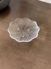 Plato de vidrio asimétrico con patrón de árbol de banyan, plato de ensalada de hogar de alta gama creativo, estilo único, se puede usar como posavasos de vidrio, plato de postre, plato de filete y ensalada de frutas, diseño asimétrico, calidad premium - Multicolor - Ver 8