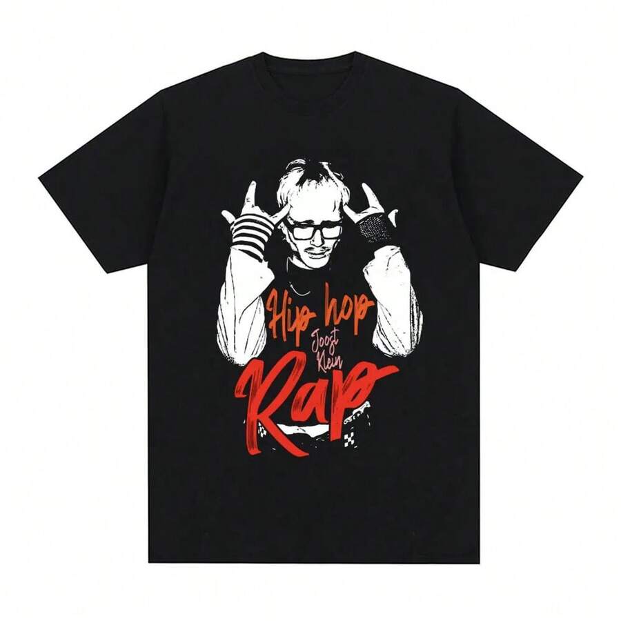 Joost Klein Europapa 2026 Eurovisions Song Contest T Shirt Men Women Fashion Harajuku T-Shirt Cotton Loose Short Sleeve T-Shirts - 黑色 - 查看 1