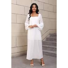 Elegant Solid Color Dress, Fashionable For Evening Dates, Daily Wear, And Vacation - White - View 5