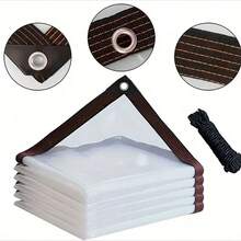 1pc Thick Transparent Waterproof Tarpaulin Made Of 3.5mil Polyethylene (PE), Tear-Resistant, Windproof, Snow-Proof, Rain-Proof, Dust-Proof, Heat-Insulating, Suitable For Outdoor Use - Multicolor - View 11