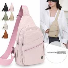 1 Piece Of Anti-Splashing Oxford Cloth Shoulder Bag, Which Can Be Used As An Outdoor Breast Bag, Neatly Stored In Multiple Compartments, Light And Easy To Carry, Equipped With Mobile Phone Lipstick Keys, Practical For Daily Hiking, Dirt-Resistant And Anti-Manufacturing Adaptation To Multiple Scenes - 橘色 - 查看 2