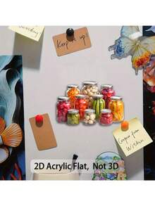 1个复古玻璃罐磁铁 - 色彩缤纷的腌制蔬菜和水果水彩风格，亚克力橡胶软磁铁，适合家庭厨师和美食爱好者，完美的感恩节礼物 - 彩色 - 查看 4