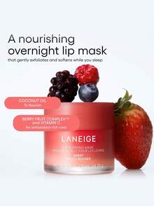 Laneige 唇部睡眠面膜三件套（浆果味 20g，小熊软糖味 20g，甜糖果味 20g），凝胶霜质地，柔滑不粘腻，夜间深层修护，持久保湿，韩妆，韩国彩妆