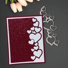 创意爱情金属切割模具，DIY剪贴簿相册和压花模板，贺卡制作工具，卡片纸切割工艺品，礼品卡制作模板模切。 - 銀色 - 查看 4