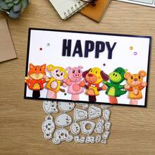 Creative Animals Metal Cutting Dies, DIY Scrapbooking Album And Embossing Stencil, Greeting Card Making Tool, Card Paper Cutting Crafts ,Gift Card Making Template Die Cuts. - Silver - View 3