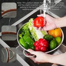 Stainless Steel Multipurpose Colander - Thick Mesh Basket With Dual Handles For Draining And Rinsing Fruits And Vegetables,Kitchen Items For Ultimate Kitchen Efficiency With Cozy Fall& Winter Styles - Silver - View 4
