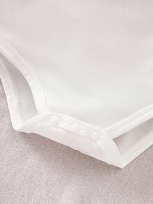 Baby Girl White Peter Pan Collar Romper, Baby Girl Short Sleeve With Cute Ruffled Skirt Design, Adorable Outfit For Spring/Summer - White - View 8