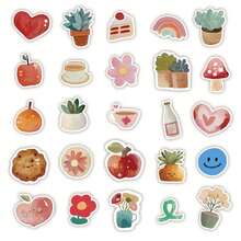 62 ملصق كرتوني لوجبات خفيفة جميلة - ملصقات زخرفية للأجهزة اللوحية والحواسيب المحمولة