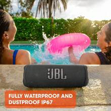 Speaker Bluetooth Portabel Flip 6, Suara Bertenaga dan Bass Dalam, Tahan Air IPX7, Waktu Putar 12 Jam, JBL PartyBoost untuk Pemasangan Beberapa Speaker untuk di Rumah, Luar Ruangan, dan Perjalanan - Hitam - View 7