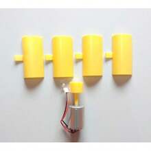 Mini Turbina Gerador Eólico Com Led E Pás P/ Fins Educativo - Amarelo - Visão 6