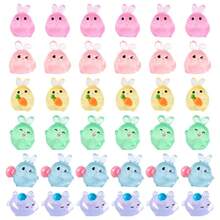 Mini Rabbit Figurines, Glowing Resin Animals, Small Rabbits & Chicks Decor, Can Be Hidden In Easter Eggs As Decorations, Mini Resin Rabbit Figurines, Easter Bunny & Carrot Decor, Miniature Sculptures, Small Farm Rabbit & Chick Fairy Garden Decorations, Suitable For Dollhouse Easter Egg Fillers, Easter Holiday DIY Miniature Fairy Garden Craft Decorations - Multicolor - View 16