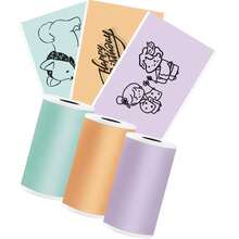 Thermal Printer Paper Roll Color/White Sticker Paper Compatible With Phomemo M02X M02L T02 Paper,(2in*11.5ft/Roll)53mm Width - Multicolor - View 8