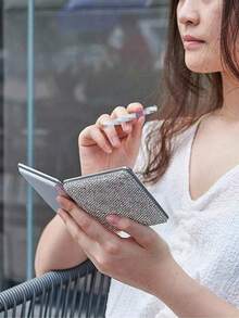 LINKOOL 20件套镶钻金属香烟盒，高端创意闪亮双面水晶钻石香烟收纳盒，女士礼物 - 彩色 - 查看 7