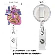 2D Flat Creative Heart-Shaped Retractable ID Card Holder - Acrylic Name Badge Reel For Doctors, Registered Nurses, Practicing Nurses - Suitable For Hospital Work, Holiday Gifts, Independence Day Celebrations, Nurse Accessories, Students, Back To School, School Supplies, Office Supplies, Accessories, Girl Gifts, Team Gifts, Girl Accessories - Pink - View 4