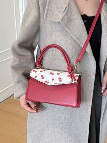 时尚百搭卡通印花休闲通勤女式手提包单肩斜挎包 - 彩色 - 查看 2