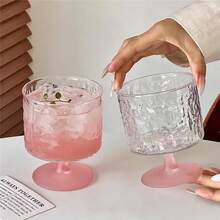 时尚粉色高脚杯，鸡尾酒杯，适合女孩，果汁杯，香槟杯，饮料杯，鸡尾酒杯 - 粉色 - 查看 6