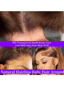 ZHENDEFA Invisi Strap 360 Lace Front Wig, Chocolate Brown Straight Hair, 200% Density, 4# HD Transparent Lace Front Wig, Pre-Plucked, For Women