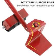 5 PCS Heavy Duty Furniture Shifter Lifter Set Wheel Moving Removal Slider Moving - Red - View 7