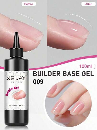 XEIJAYI 1pc 15ml Transparent Reinforcing Gel Nail Polish, Used For Reinforcing, Extending And Primer, Bottled Detachable UV/LED Gel Nail Polish Nails