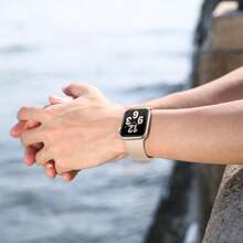 Soft Silicone Sport Band Compatible For Watch Bands Women Men, Waterproof  Strap Fits 38mm 40mm 41mm 42mm 44mm 45mm 46mm 49mm Watch Ultra 3/2/1 And Series 11/10/9/8/7/6/5/4/3/SE,42mm(Series321)/44mm/45mm/46mm/49mm,Milktea - 奶茶 - 查看 5
