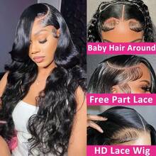 200% Density Lace Front Wig, Blended Hair, Natural Wave, Transparent Brazilian Virgin Hair Lace Front Wig, 13x4, 5x5, 13x6 Lace Front Wig, Pre-Plucked, With Baby Hair, Suitable For Women, Natural Black, 8-34 Inches - Natural & Black - View 8