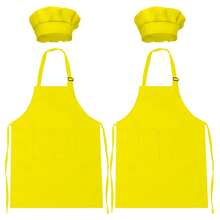 2pcs/Set Kids Apron And Chef Hat Set, Boys & Girls Apron With 2 Pockets, Adjustable, Children's Painting Apron, Suitable For Cooking, Classroom, Baking, Painting, Crafts, BBQ, DIY, Party, Ages 6-13 - Multicolor - View 18