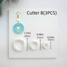 Cortadores geométricos de argila, moldes de argila polimérica multiformato encaixáveis, para brincos minimalistas em camadas, ideais para estilos de joias modernos, boho e em tons neutros. - Branco - Ver 5
