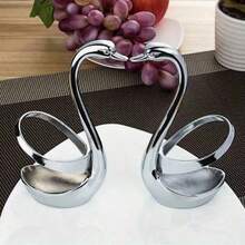 Bộ đựng dao nĩa bằng thép không gỉ hình thiên nga thanh lịch, bao gồm 3 nĩa và 3 thìa - Lý tưởng cho việc phục vụ ăn uống. - Nhiều màu - Xem 5
