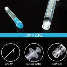 5 Pack 3ml 23 Gauge - Luer Lock 1ml 2.5ml 3ml 5ml 10ml 20ml With 25Ga 23Ga 22Ga 21Ga 18Ga Lab Consumables Individually Sealed Wrapped - 3ml23gauge - Xem 2