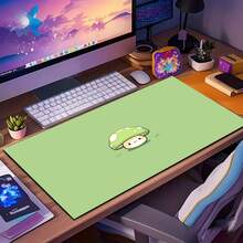 1pc Cartoon Mushroom Pattern Mouse Pad, Non-Slip Computer Keyboard Mat, Cute Desk Mat, Computer Carpet - Mouse Pad, Keyboard Mat, Gaming Mousepad, Elegant Gift - Green - View 4