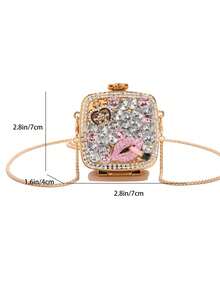 New Fashionable Niche Design Mini Bowknot Versatile Lipstick Earbud Coin Purse With Chain Shoulder Crossbody Bag For Women[US-Based Shipping]1pc Mini Acrylic Metallic Square Shape Handbag,Shiny Electroplated Fashion Clutch For Women,Women's Fashion Chain Crossbody Bag,Suitable For Valentine's Day, Mini Acrylic Electroplated Metallic Silver Shiny Square Decor Clutch Bag, Parties,Dates,Shiny,Chic, And Full Of Charm - This Mini Metallic Bow Bag Is Your New Party Essential. Multipurpose Coin Purse For Jewelry, Earphones Or Gifts,Weddings,Dates,Or As A Shoulder/Crossbody Bag,Bowknot Mini Evening Bag,Women's Chain Lip Gloss Pouch,Dates,Coin Purse,Versatile Women's Personalized Fashion Chain Lipstick Pouch,Jewelry/Earphone/Cosmetic Storage Box,Gift For Ladies, Suitable For Valentine's Day, Party, Wedding Dress Decoration, Date Use Shoulder/Crossbody Bag, Elegant Ladies ,Christmas, Christmas Gifts, Christmas Outfits, Christmas Styling, Purse,Purses,Bags,Bag,Wallet,Purses And Bags Women - 金色 - 查看 11