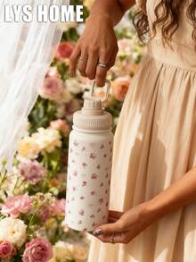 1 chiếc cốc giữ nhiệt hai lớp bằng thép không gỉ, dung tích 600ml (20oz), họa tiết vườn hoa hồng, thích hợp cho hoạt động ngoài trời, thể thao, đáy phẳng, dùng cho văn phòng, ngoài trời, nhà cửa, lễ hội, sinh nhật, tháng Ramadan và các ngày lễ khác. - Nhiều màu - Xem 5