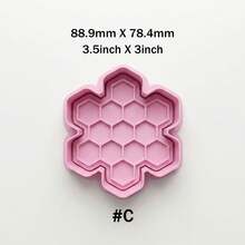 1/4 件套乡村蜜蜂和蜂巢饼干模具带印章（3.3-3.5 英寸）——适用于自制饼干、农舍风格甜点和手工项目的精细烘焙工具 - 粉色 - 查看 5