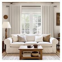 Blackout Curtains 84 Inch Length - 2 Panels Natural Linen Thermal Insulated Drapes For Bedroom, Living Room -Beige Boho Farmhouse - 如圖626 - 查看 5