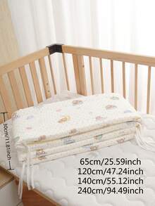 AIBOYING 1件装多尺寸婴儿床护栏，婴幼儿防摔床护栏，儿童床安全防护栏，婴儿软垫，婴儿床保护罩，新生儿全方位床保护，通用婴儿床安全防撞垫，婴儿床护栏和护栏布套 - 彩色 - 查看 2