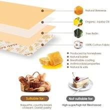 2-Pack Reusable Beeswax Bread Bags - Large 17x13 Inch For Sourdough & Homemade Bread Storage |   Beeswax Preservation, -Friendly Cotton Food Bags - Easy To Clean & Daily Use - 3-pack - View 5