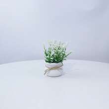 1 pièce/4 pièces Mini plantes artificielles en pot, série verte de fleurs et verdure artificielles, décoration pour la maison, le bureau/le bureau/la table à manger/la coiffeuse - Vert - Voir 15